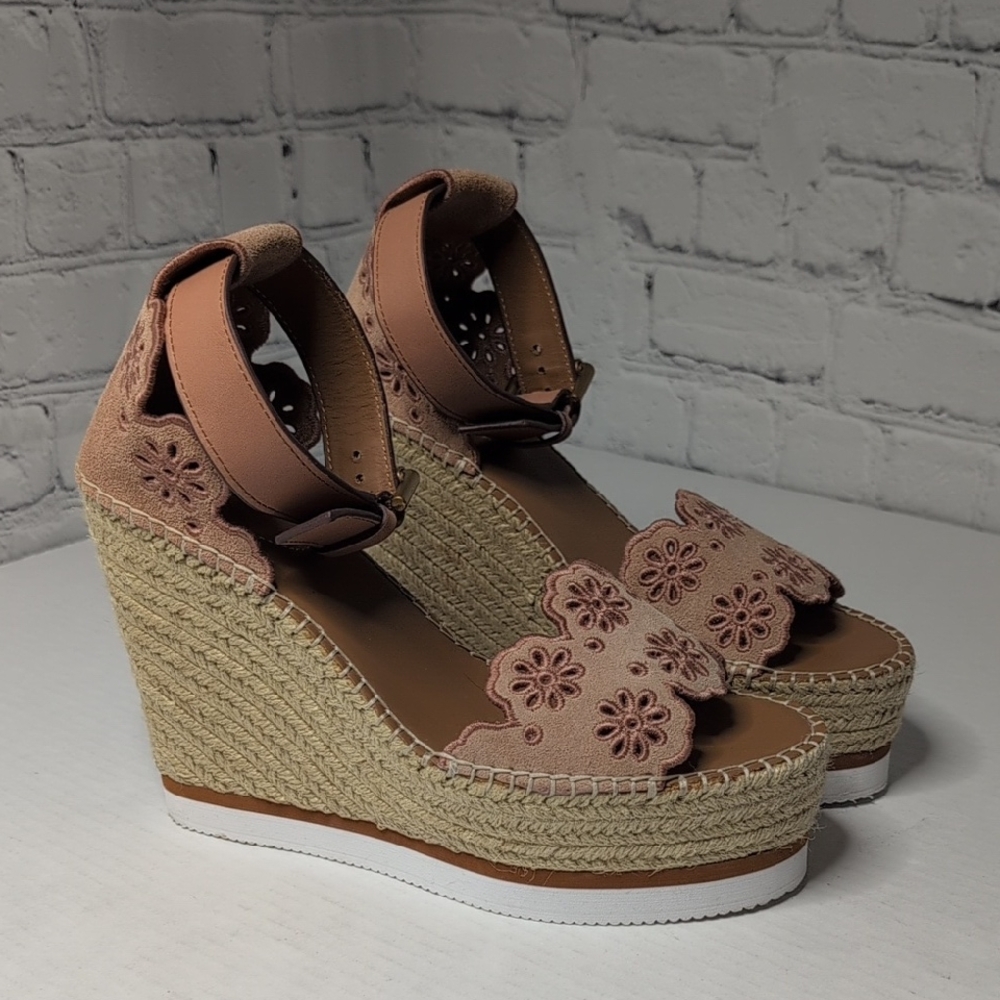 See By Chloe Espadrille Wedge Sandals With Ankle Strap Size 9 US - Picture 2 of 8